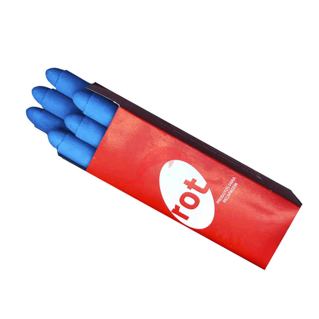 GIZ ROT ECOLÓGICO AZUL 120x15 MM (CAIXA COM 6 UNIDADES)